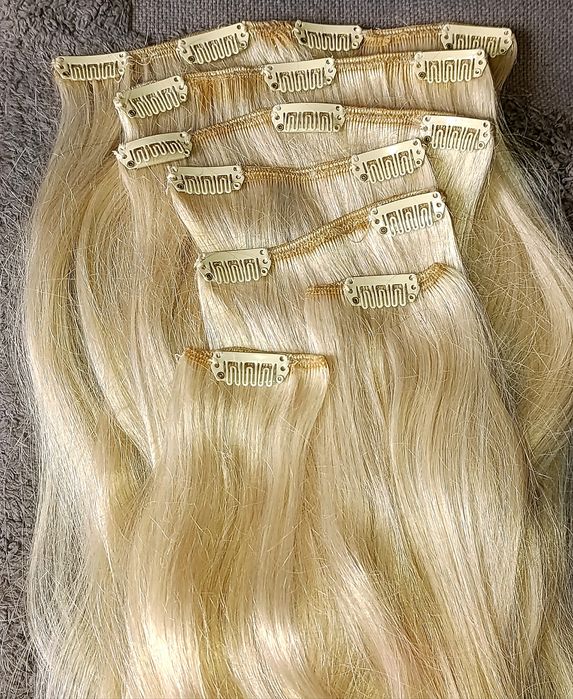 Треси з натурального волосся. Волосся на заколках.  Натуральне волосся