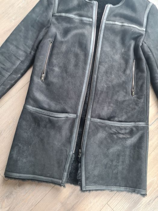 Isabel Marant kożuch naturalny płaszcz czarny S