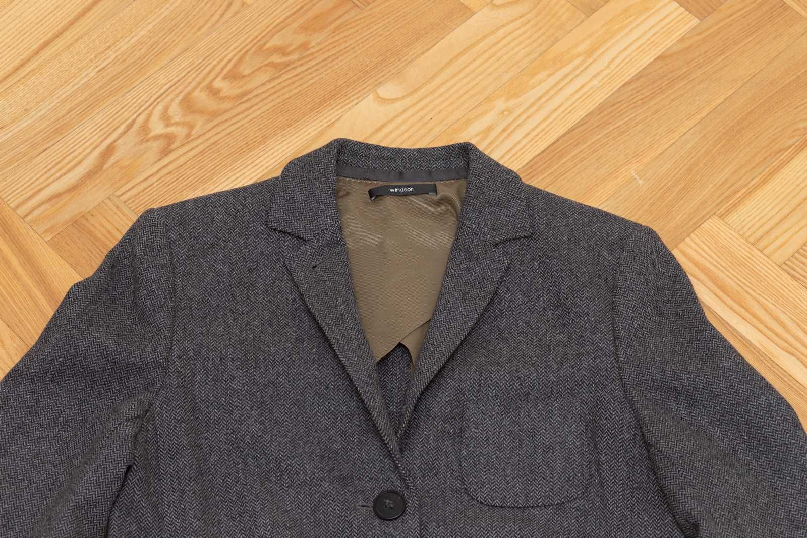 Marynarka Damska Windsor Szara Blezer Elegancka Rozmiar 38 M