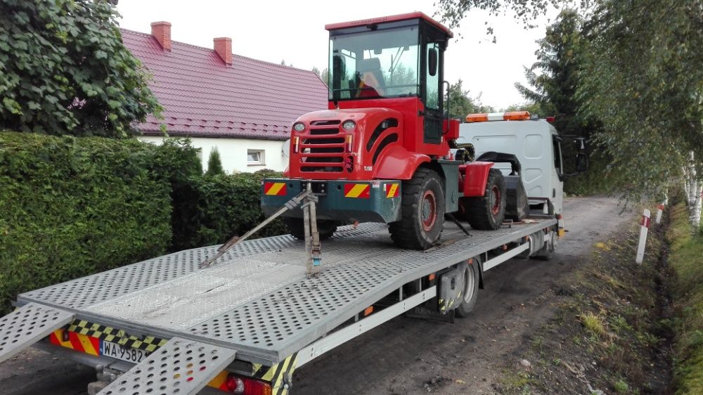 pomoc drogowa laweta transport bus koparka widlak ciągnik przyczepa