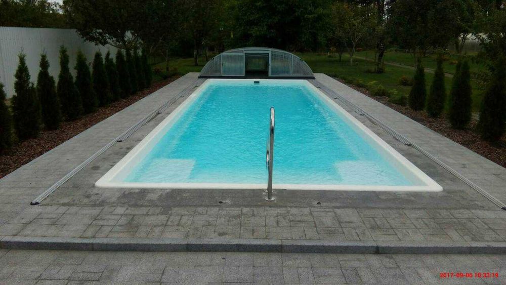 Композитний басейн “Пляж” 9×3,6×1,5 м Басейн для дому, Комфорт, Якість