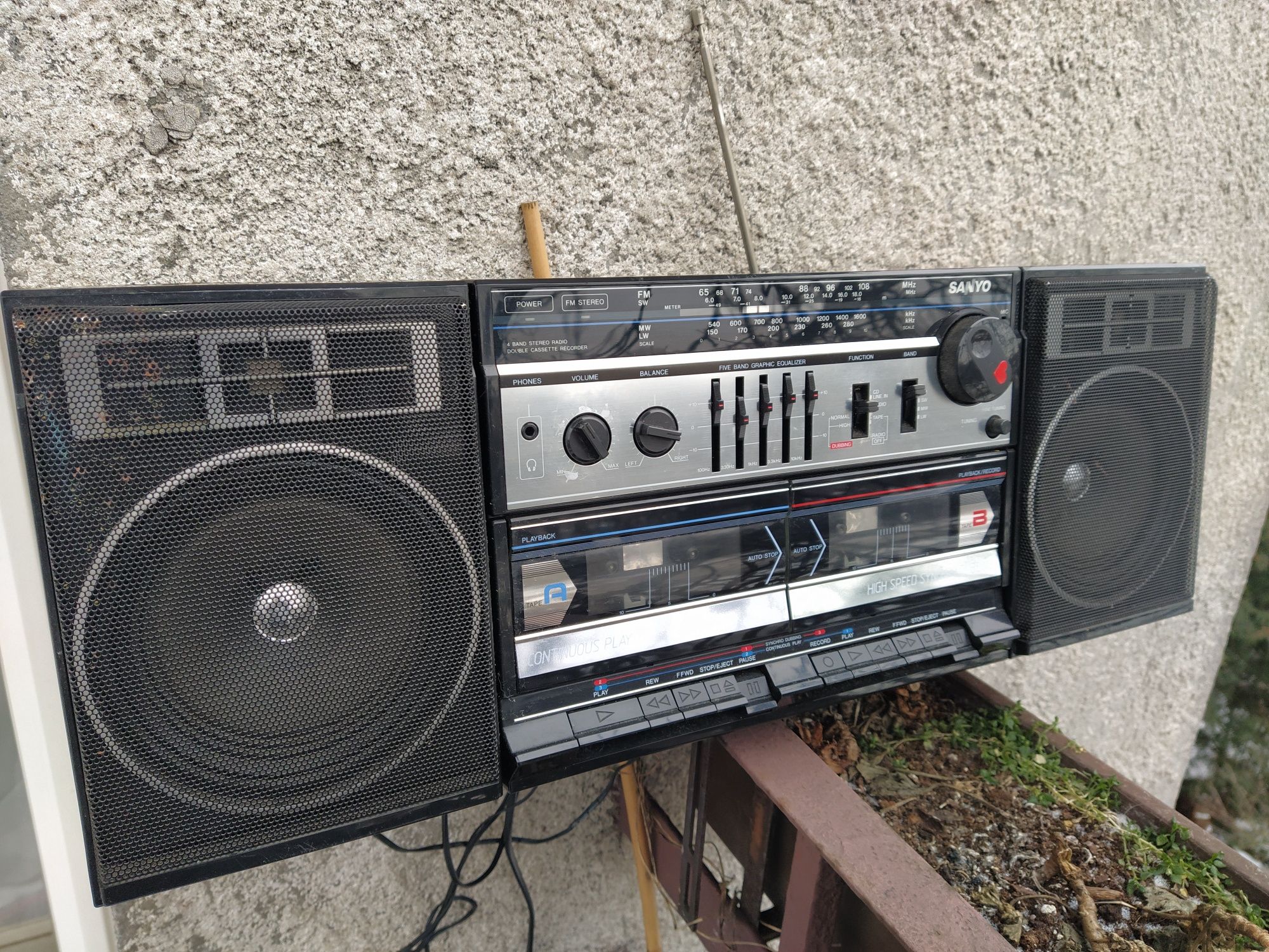 SANYO MW 227 LO.Retro magnetofon.100%SPRAWNY!!boombox.lata 80'te