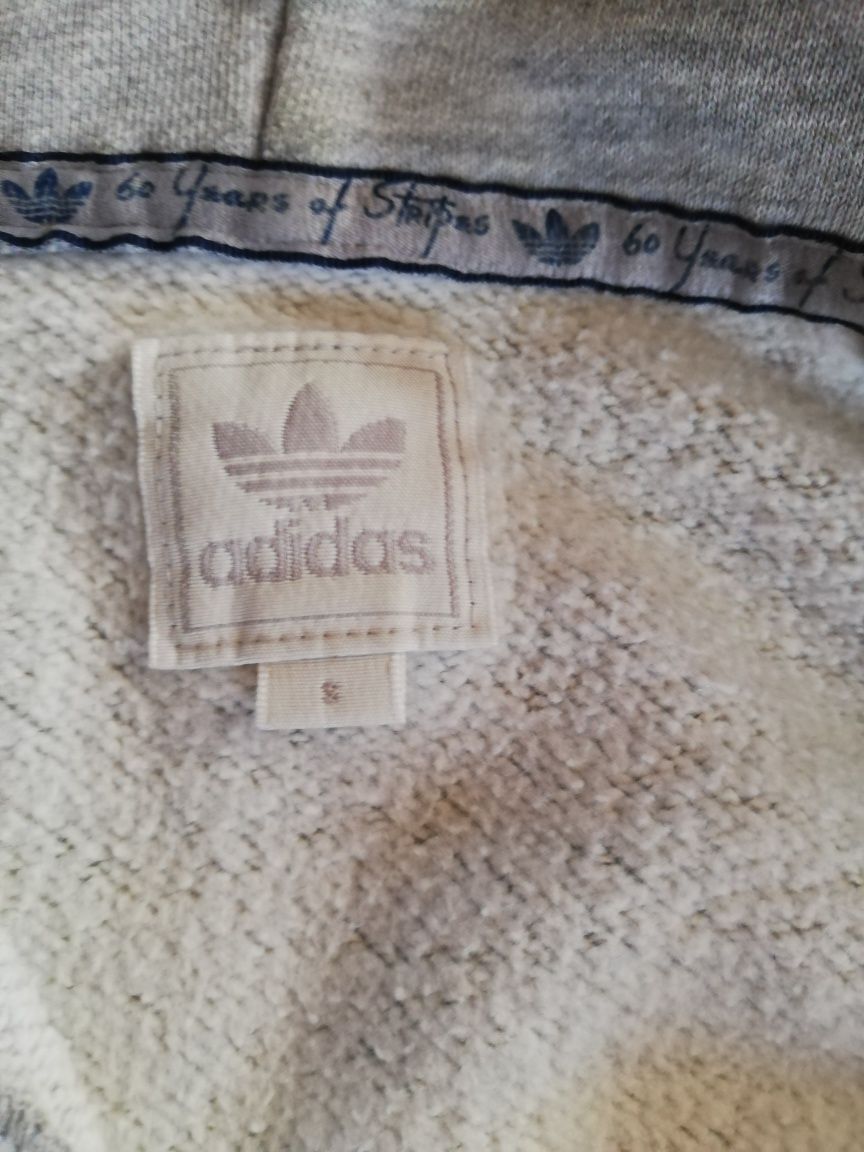 Bluza męska Adidas r. S szara wkładana z kapturem
