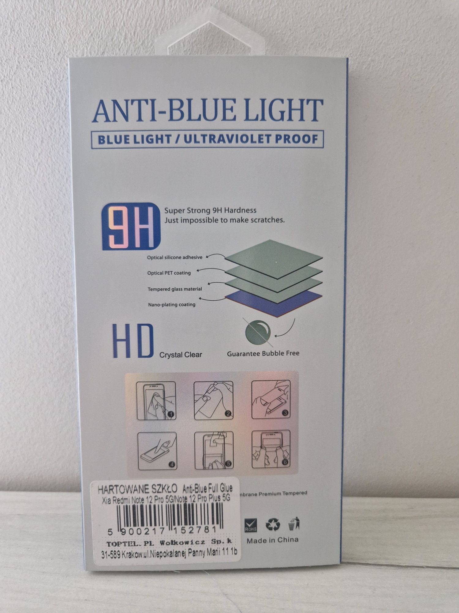 Hartowane szkło Anti-Blue Full Glue Xiaomi Redmi Note 12 Pro Plus 5G