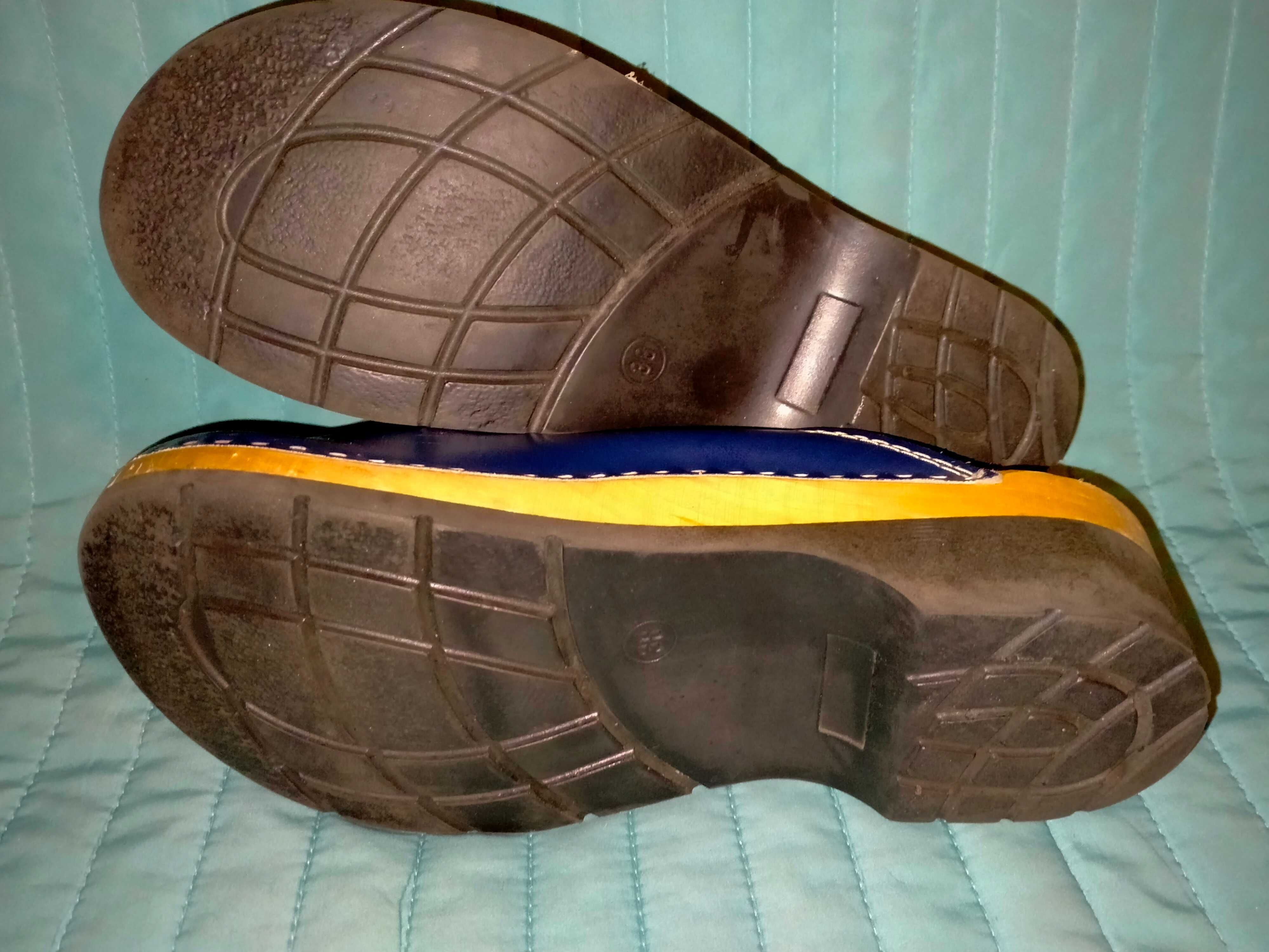 Buty damskie drewniaki r.37 skóra