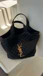 Duża torba Ysl Icare czarna skóra saint Laurent 58 cm damska shopper