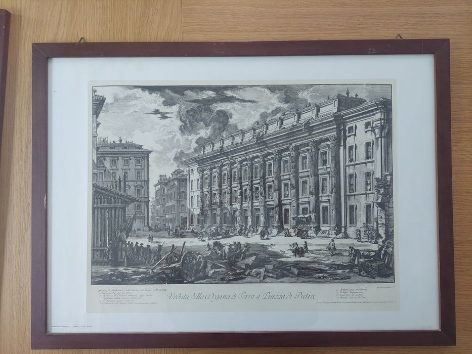 Rzym grafika "Veduta di Dogana di Terra in Piazza di Terra" oprawiona