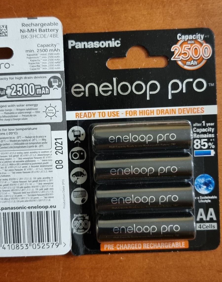 Panasonic AA 2500mAh NiMh 4шт Eneloop Pro
