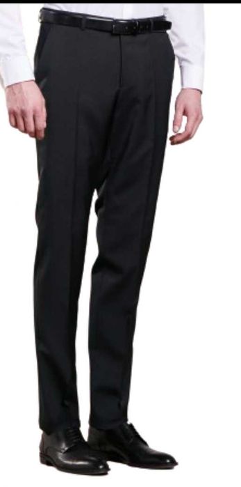 HUGO BOSS PARKER1 spodnie ciemno/szare garniturowe wełna strecz r. 50