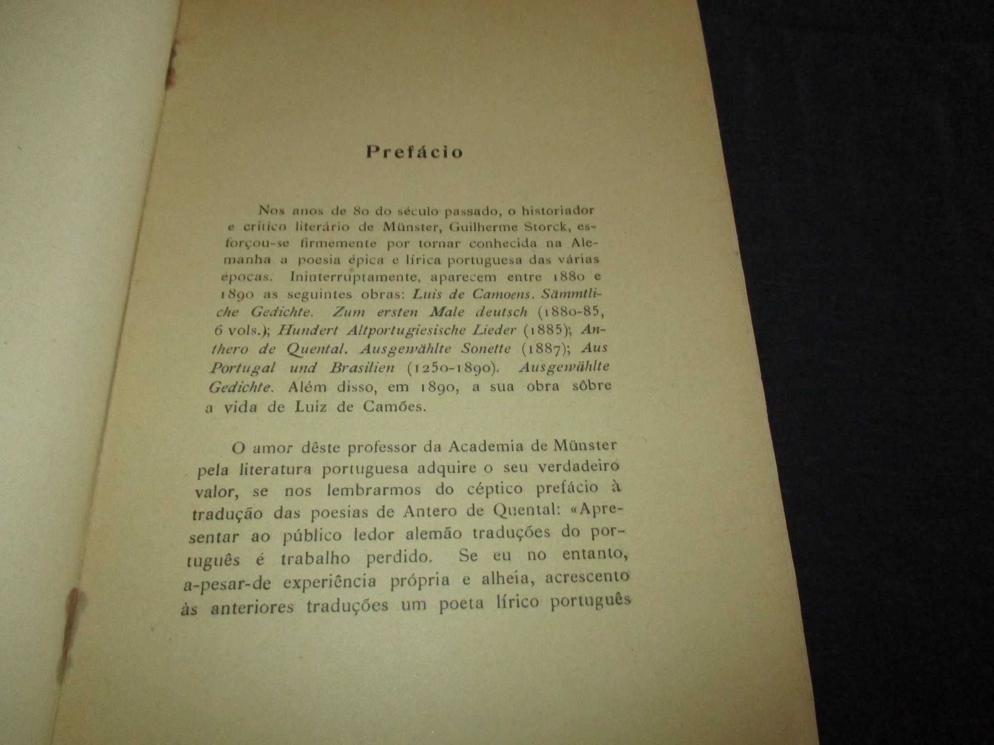 Livro Cartas Inéditas de Antero de Quental a Wilhelm Storck