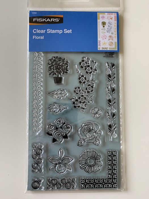 Zestaw stempli akrylowych flora Fiskars Clear Stamp Set Floral