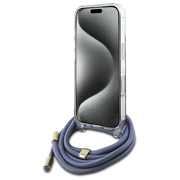 Guess GUHCP16LHC4SEB iPhone 16 Pro 6.3" niebieski/blue hardcase Crossb