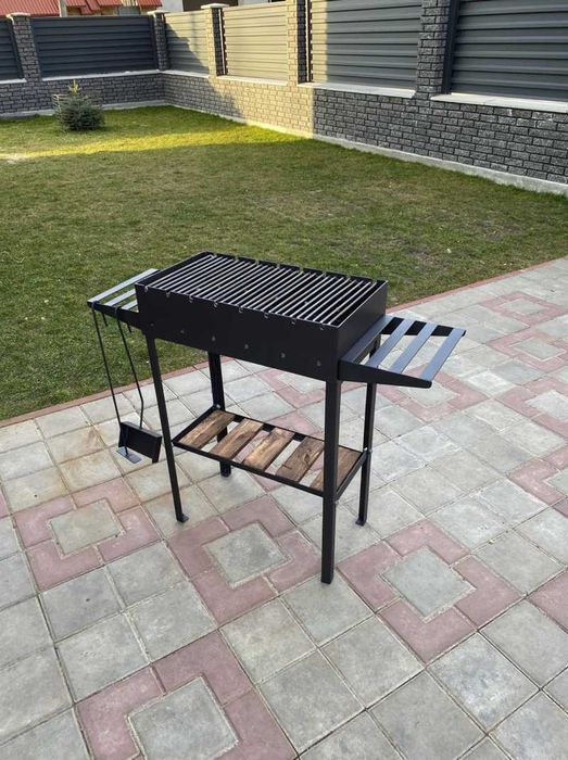 Мангал для шашлику метал 4 мм на 8 шампурів + ПОДАРУНОК