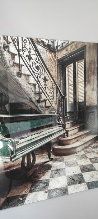 Obraz na szkle GLASSPIK PIANO loftowe