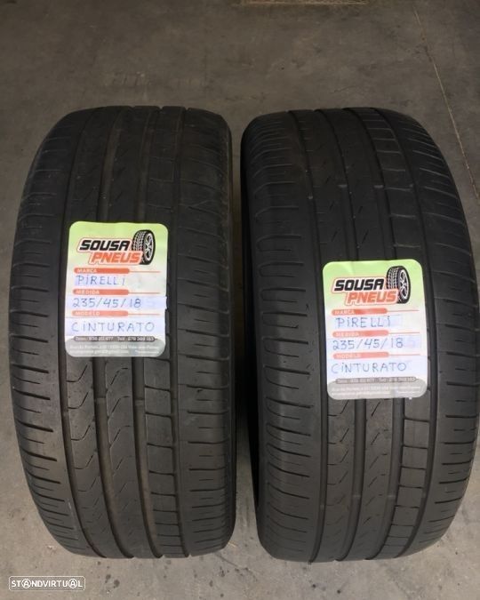 2 pneus semi novos 235-45r18 pirelli -  entrega grátis