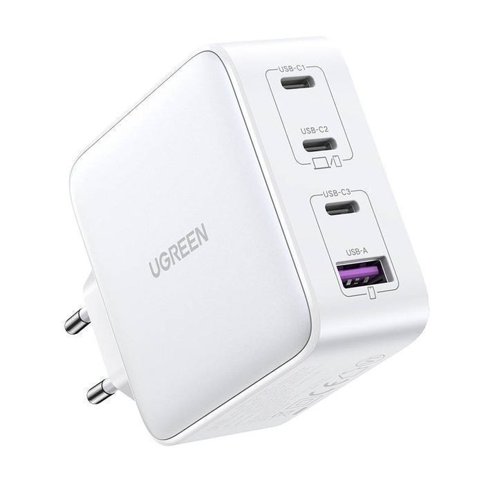 Ładowarka sieciowa UGREEN 3xUSB-C, USB-A 3.0, PD3.0, QC4.0, GaN, 100W