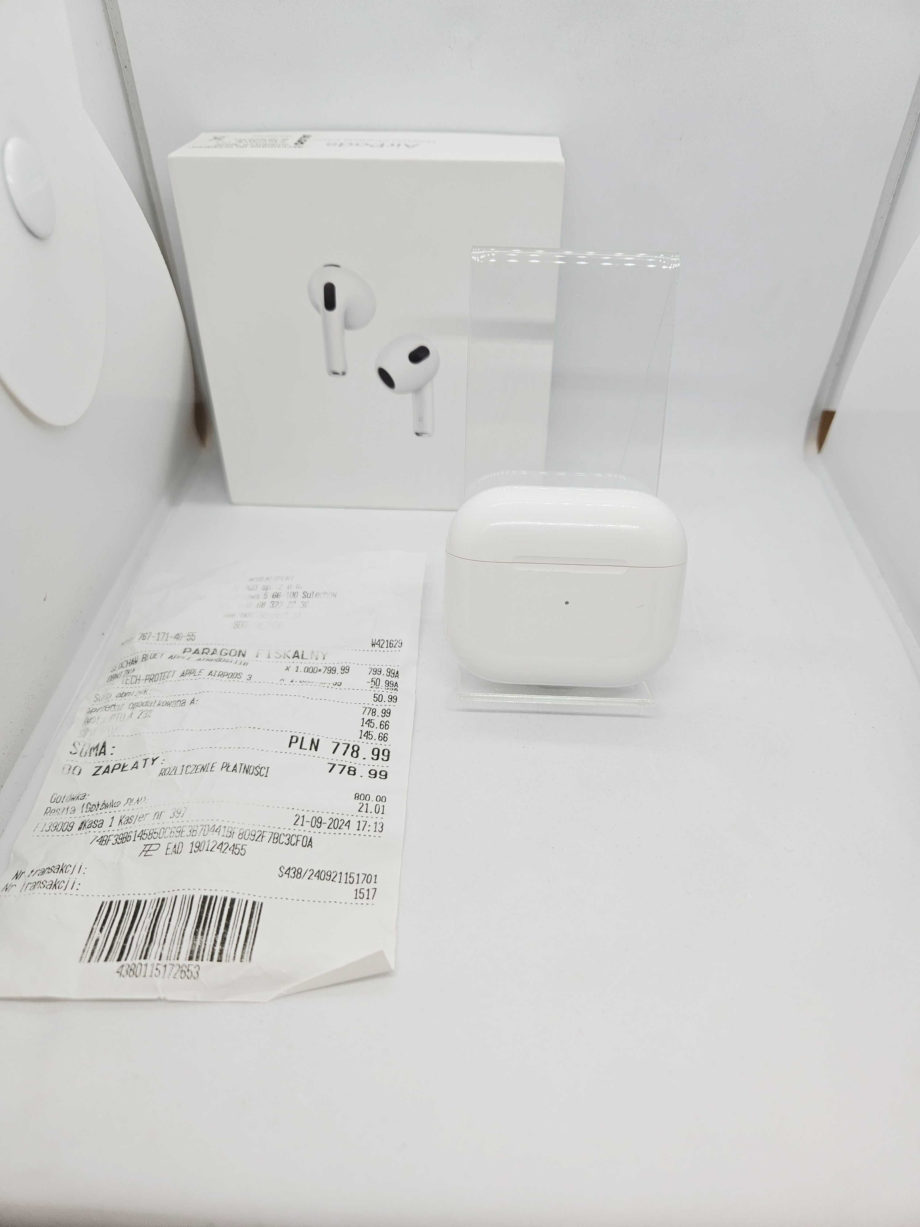 Słuchawki bezprzewodowe douszne Apple AirPods 3. generacji GWARANCJA
