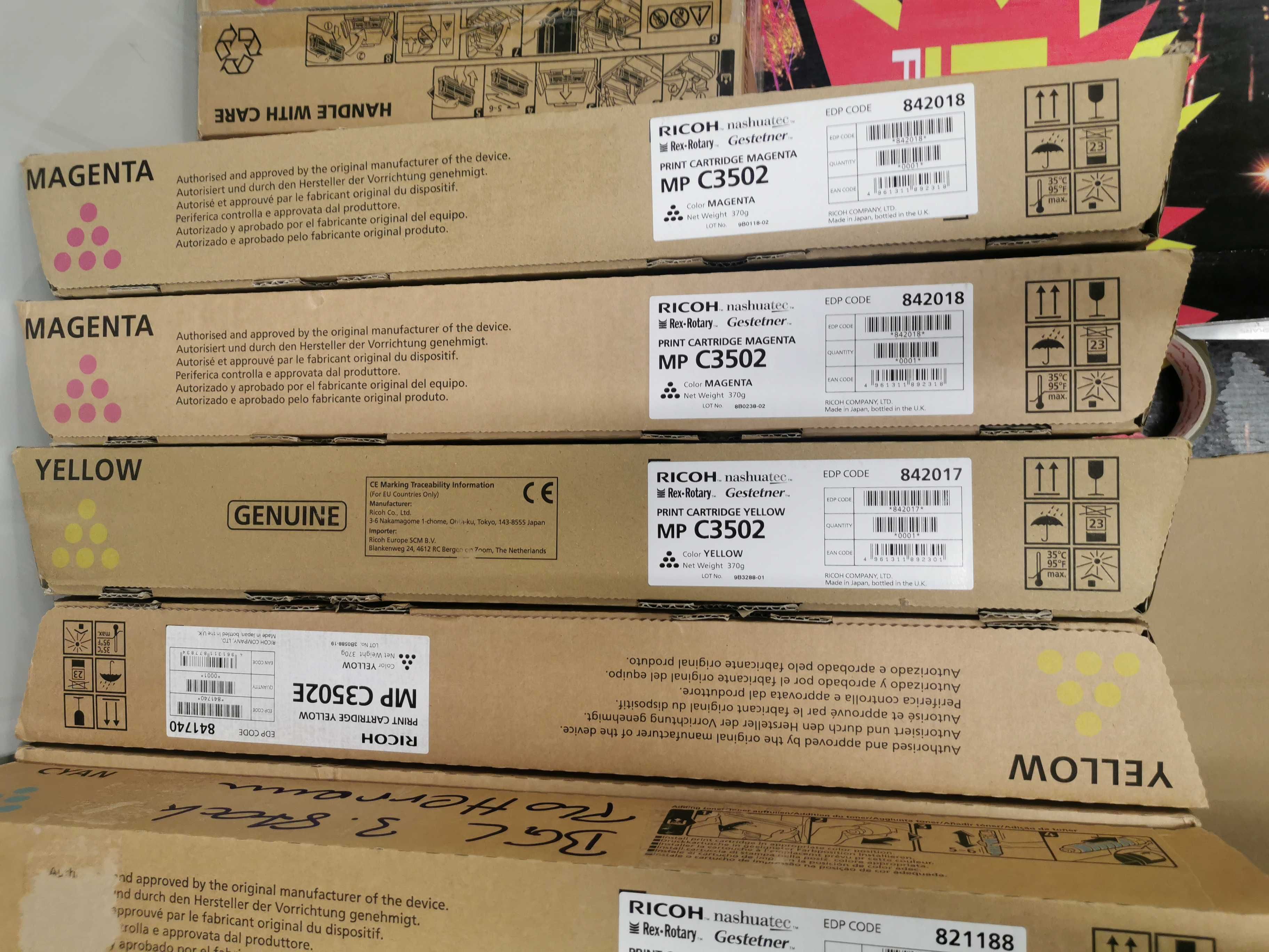 Toner Ricoh MP C3503 c, m, y Faktura VAT