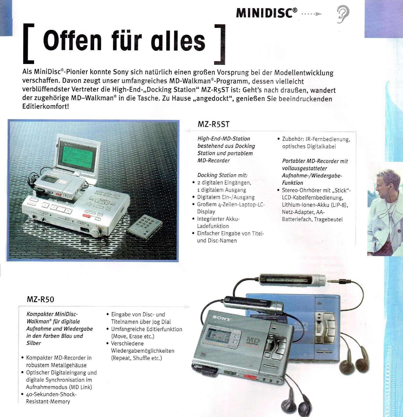 Sony MZ-R 50 Mini DiscMan Recorder Odtwarzacz MD + dyskietki