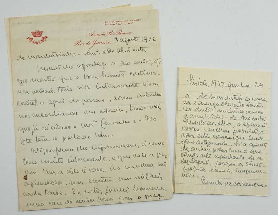 GAGO COUTINHO - Cartas Originais 1922 a 1947