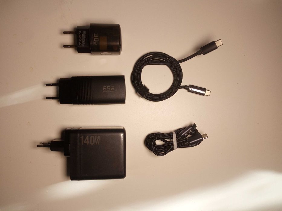 зарядний пристрій asometech 65W, 30W, pd3.1 140W. type c кабель