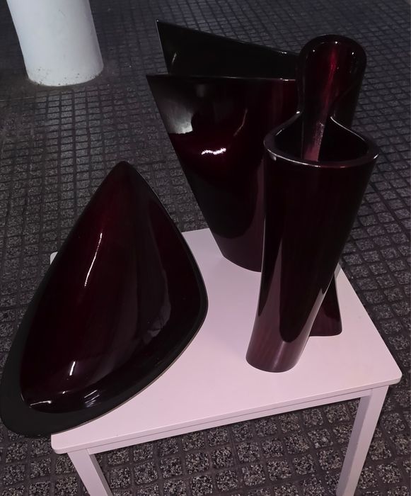 4 Peças decorativas bordeaux