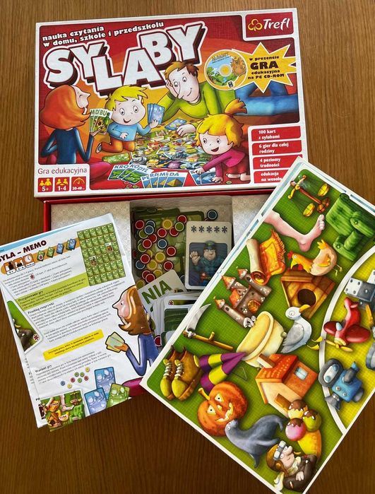 Gry do nauki czytania met. sylabową, domino i karty