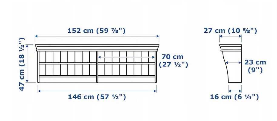 IKEA LIATORP Półka ścienna  biały 152x47 cm