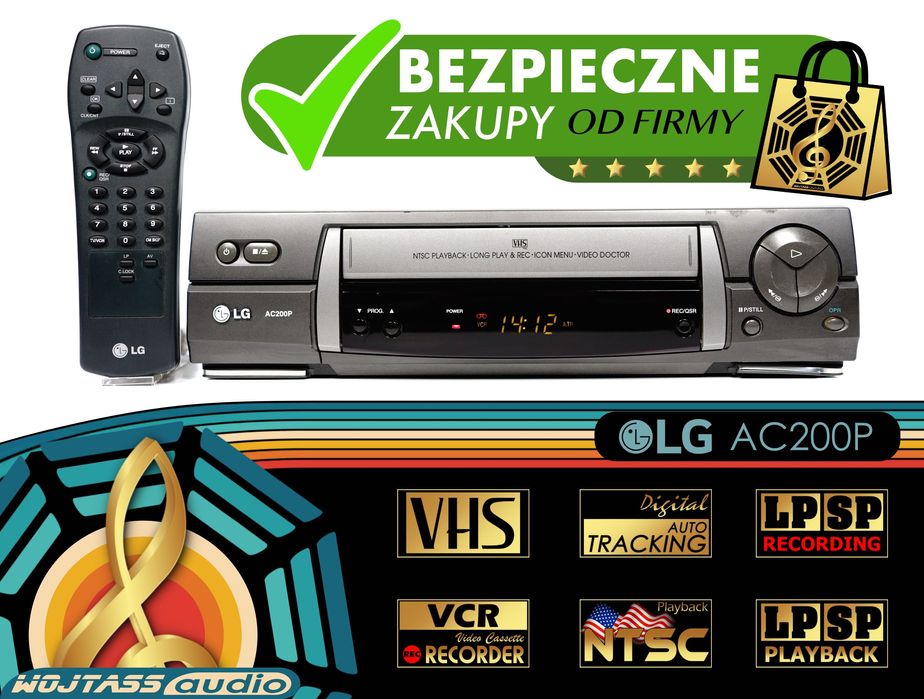Magnetowid VHS LG AC200P * NTSC * Video Cassette Recorder VCR LP/SP