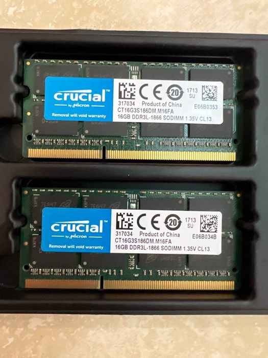 Память RAM Crucial OWC 32GB (2x16GB) PC3-14900 DDR3-1866 sodimm