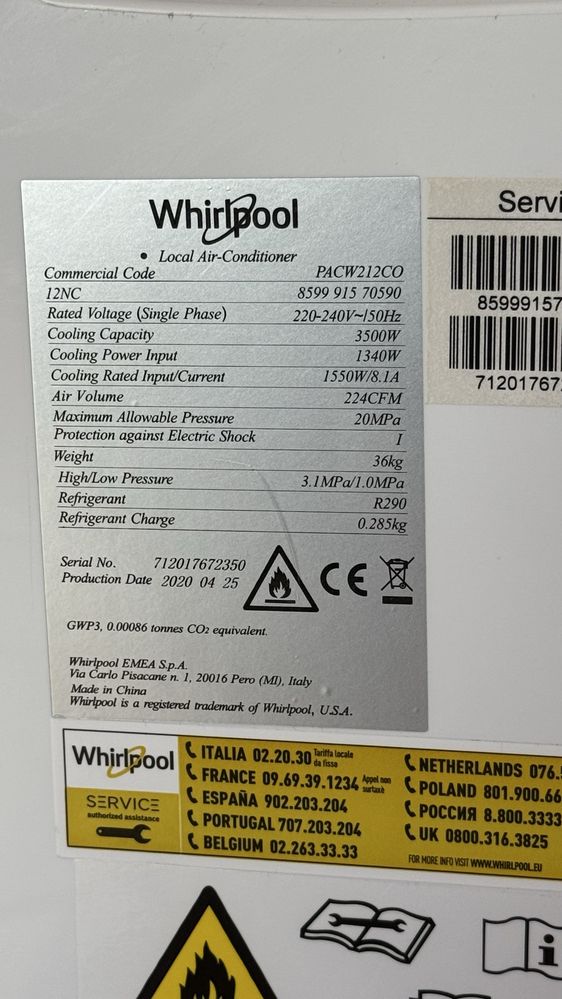 Ar Condicionado portátil Whirlpool