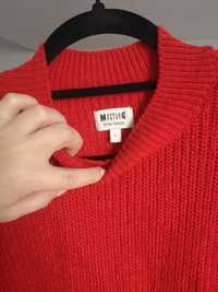 Mustang - czerwony sweterek damski L nieco dłuższy