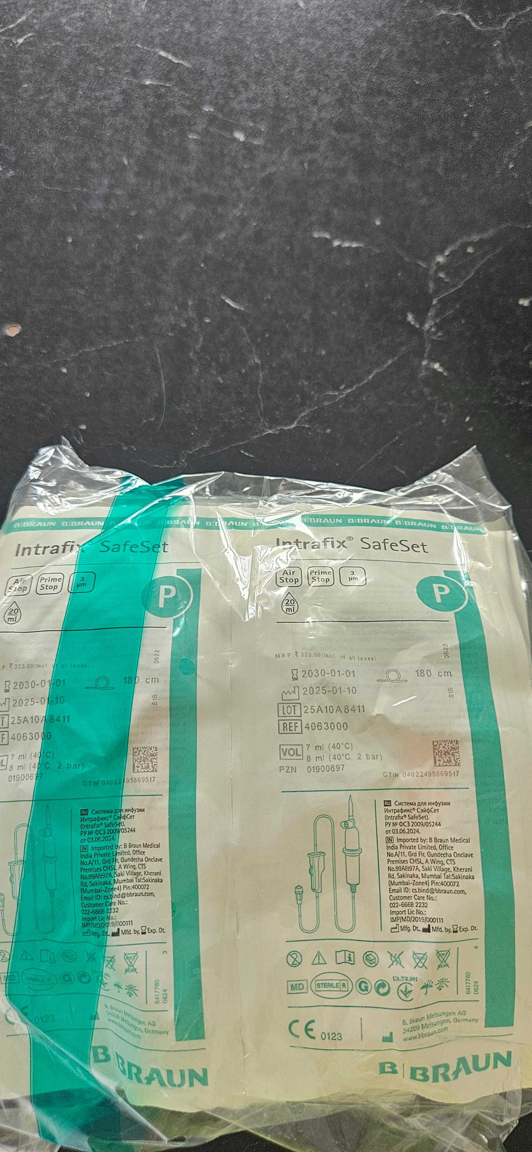 Przyrząd do przetaczania płynow Intrafix Safeset komplet 10 sztuk