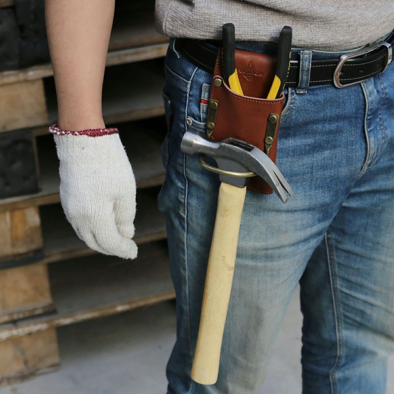 Suporte de martelo para cinto de ferramentas bricolage