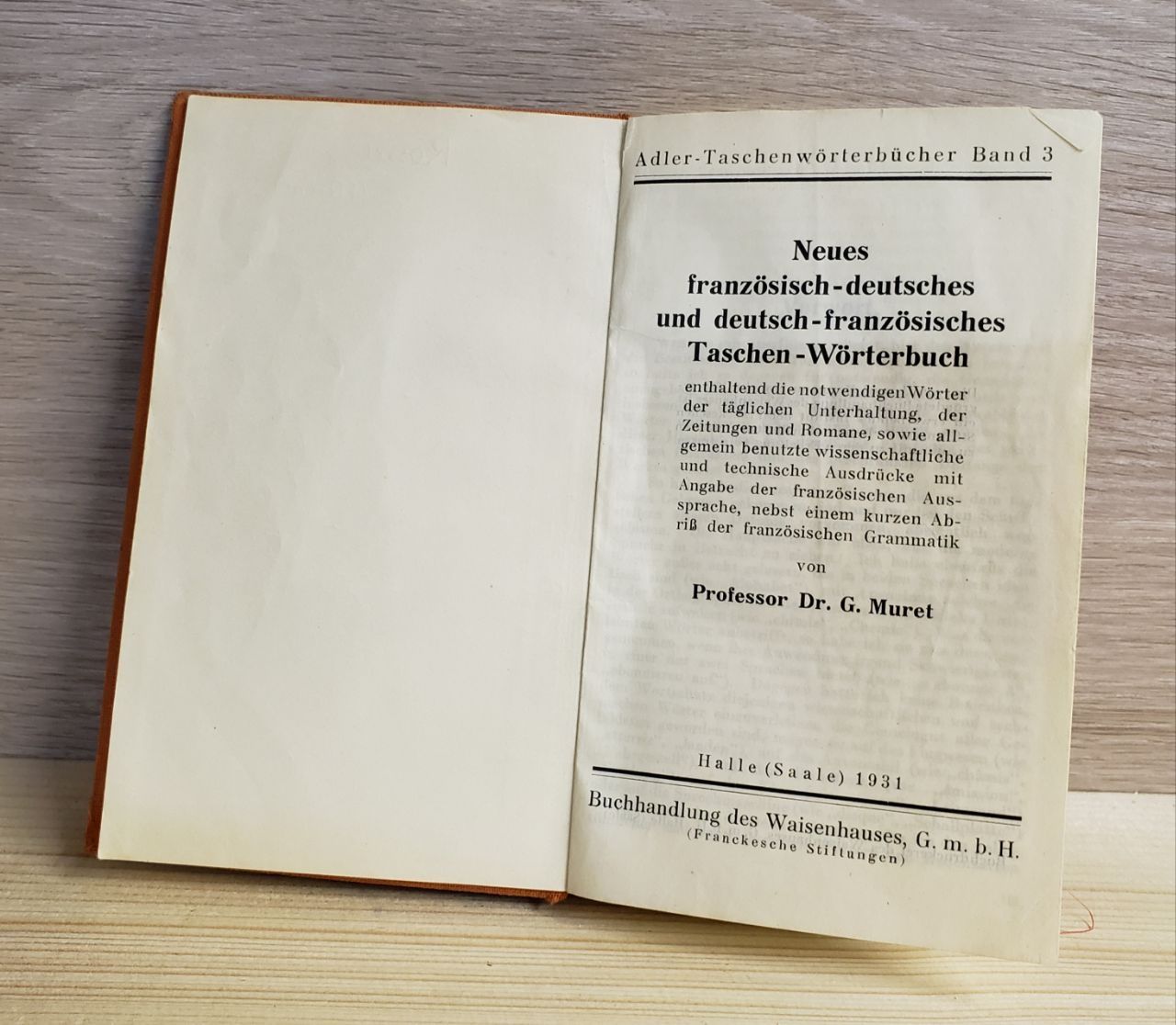 Старинный словарь книга Dr. G. Muret (1931 год)