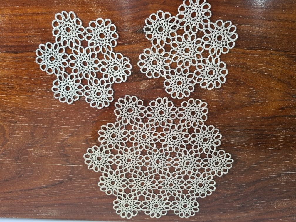 3 naperons vintage renda croché