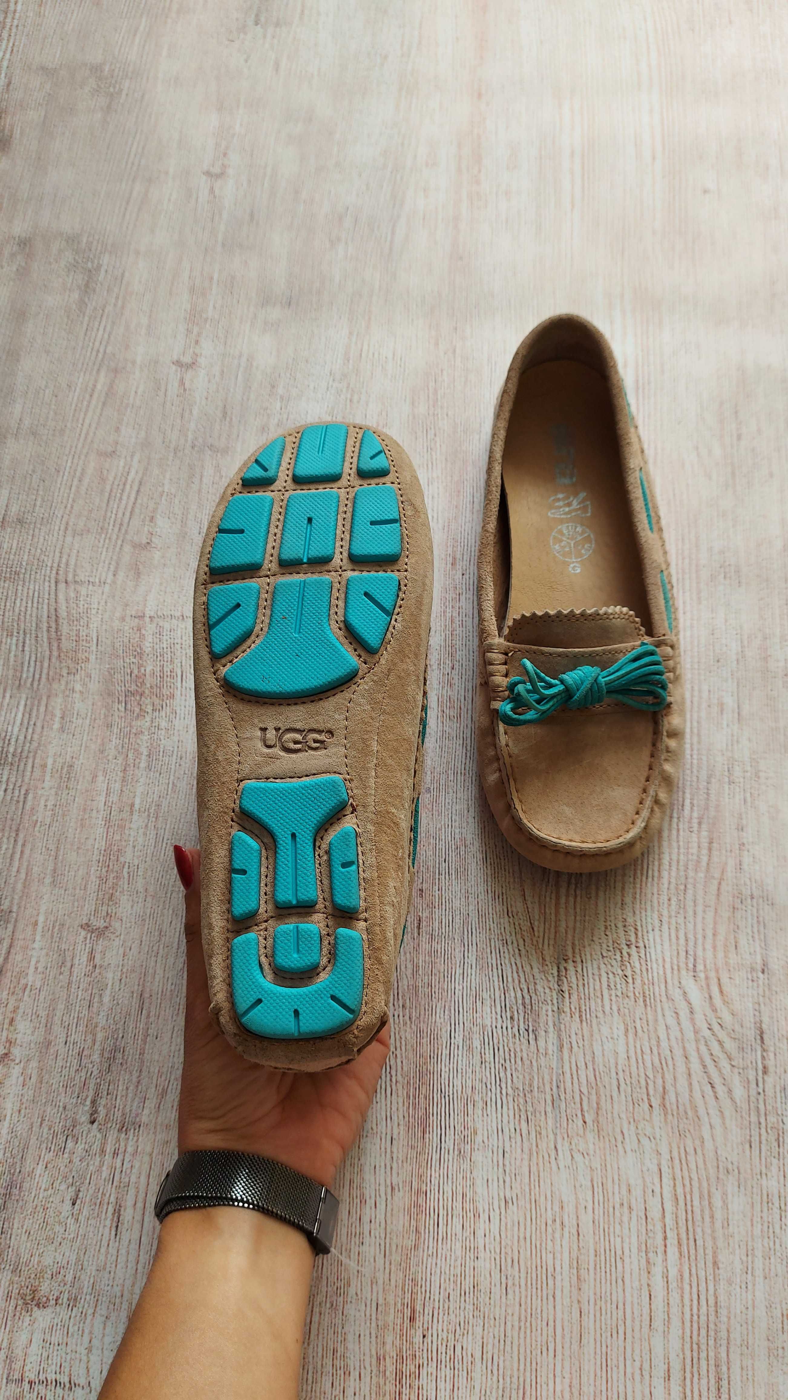 Ugg угги кожаные замшевые туфли мокасины топсайдеры