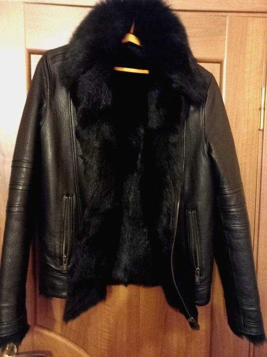 Уникальная зимняя  куртка из натуральной кожи