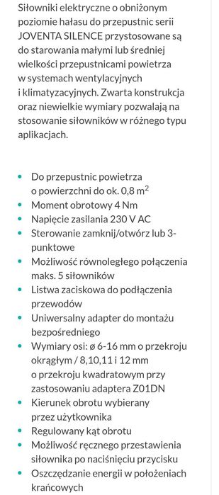 Siłownik obrotowy Joventa