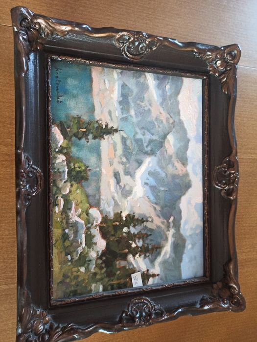 Obraz w ramce stylowej, olej na płótnie 34x26 w. Zewn 41,5x33