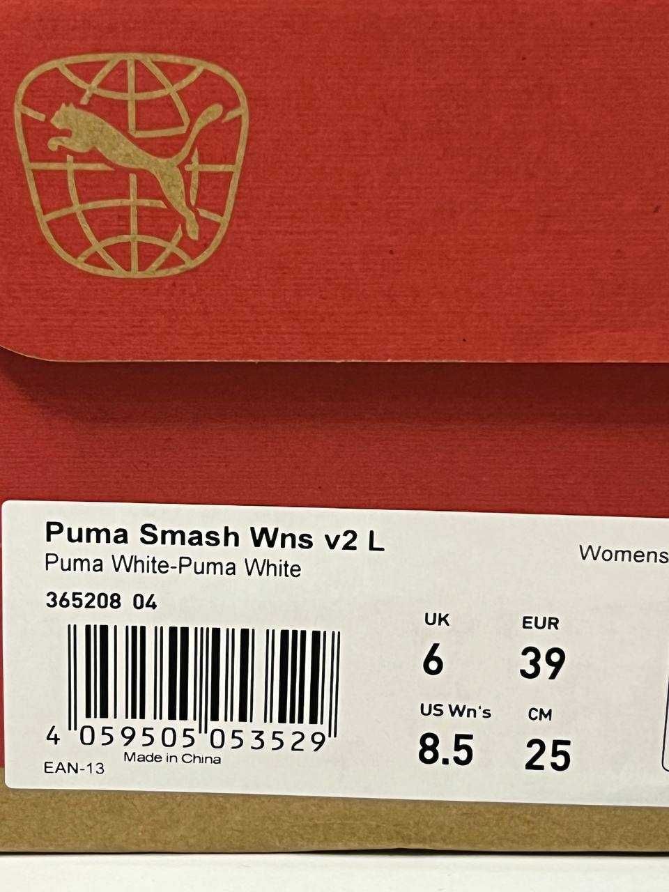 Кеди Puma Smash Wns v2 L white оригінальні кеди пума 39 розмір 25 см