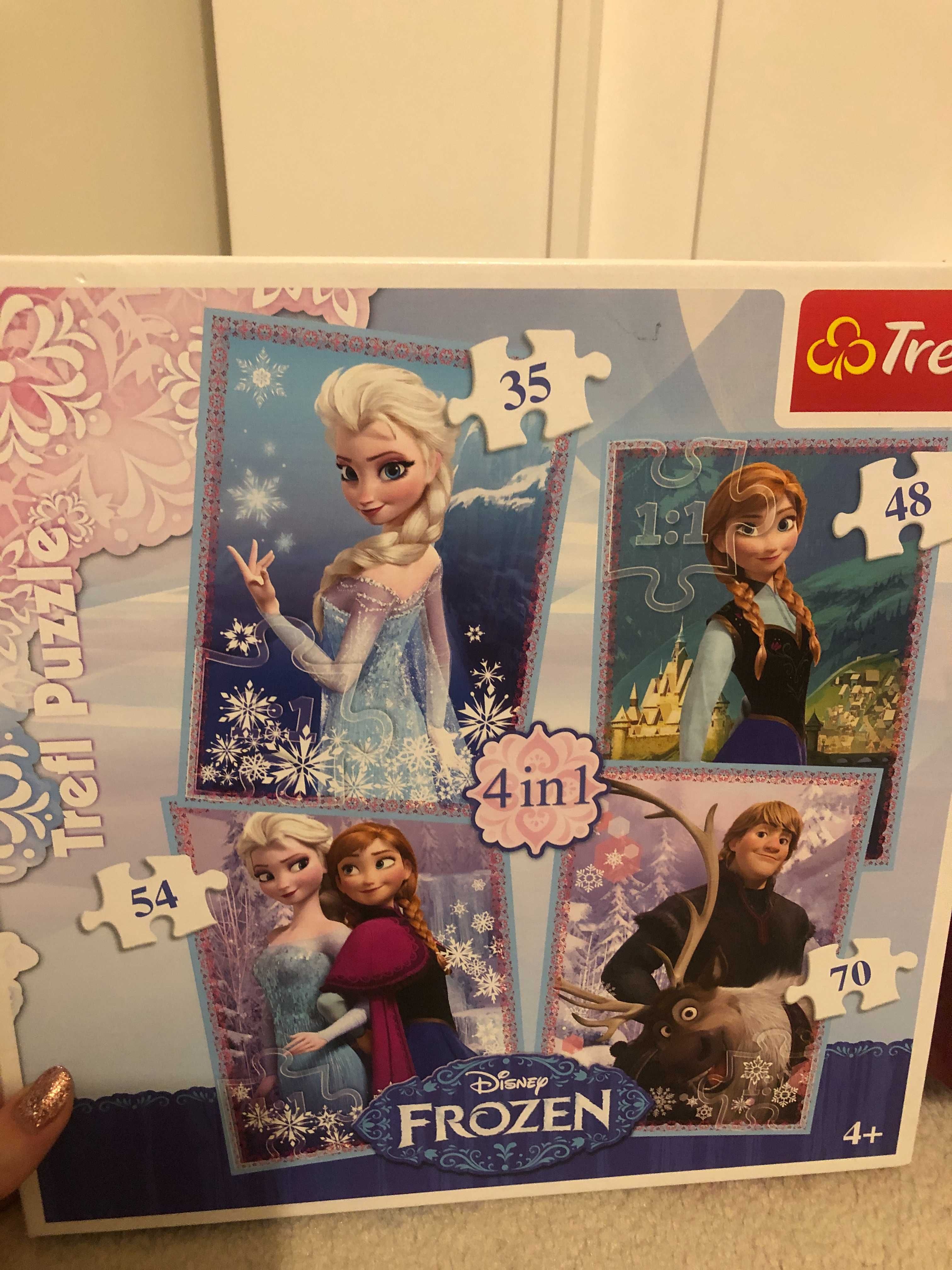 Trefl Frozen gra i puzzle, jak nowe