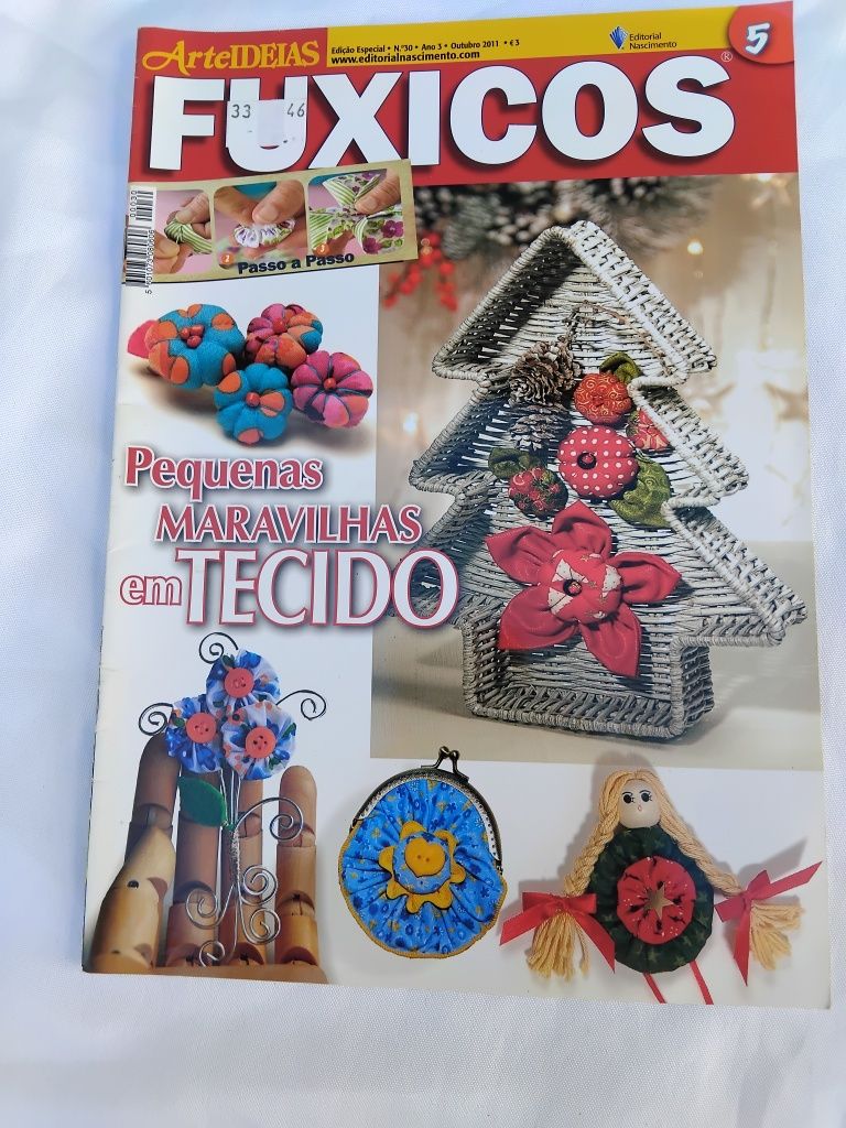 Lote de 6 revistas de artesanato-fuxicos e flores em tecido