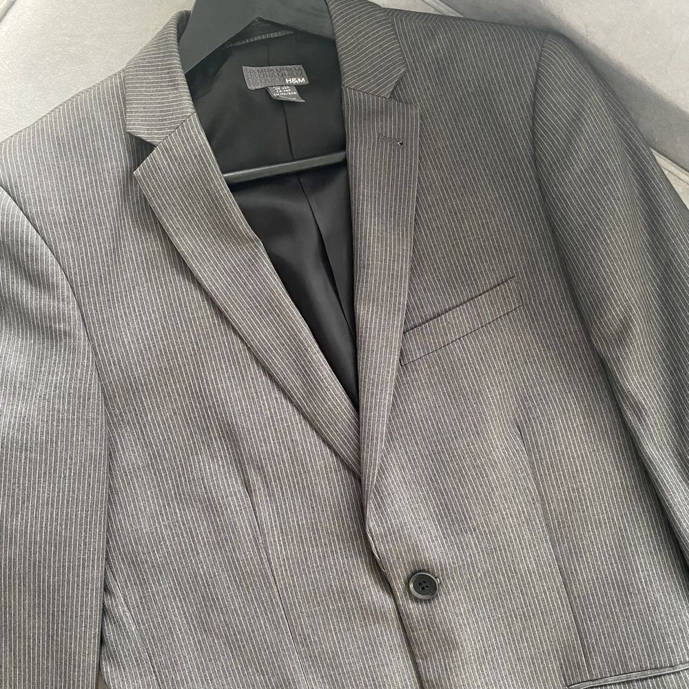 Marynarka męska szara w drobne paseczki H&M, rozmiar S