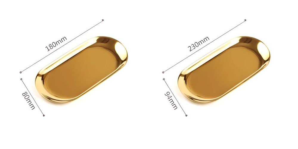 2 Bandejas douradas metálicas novas