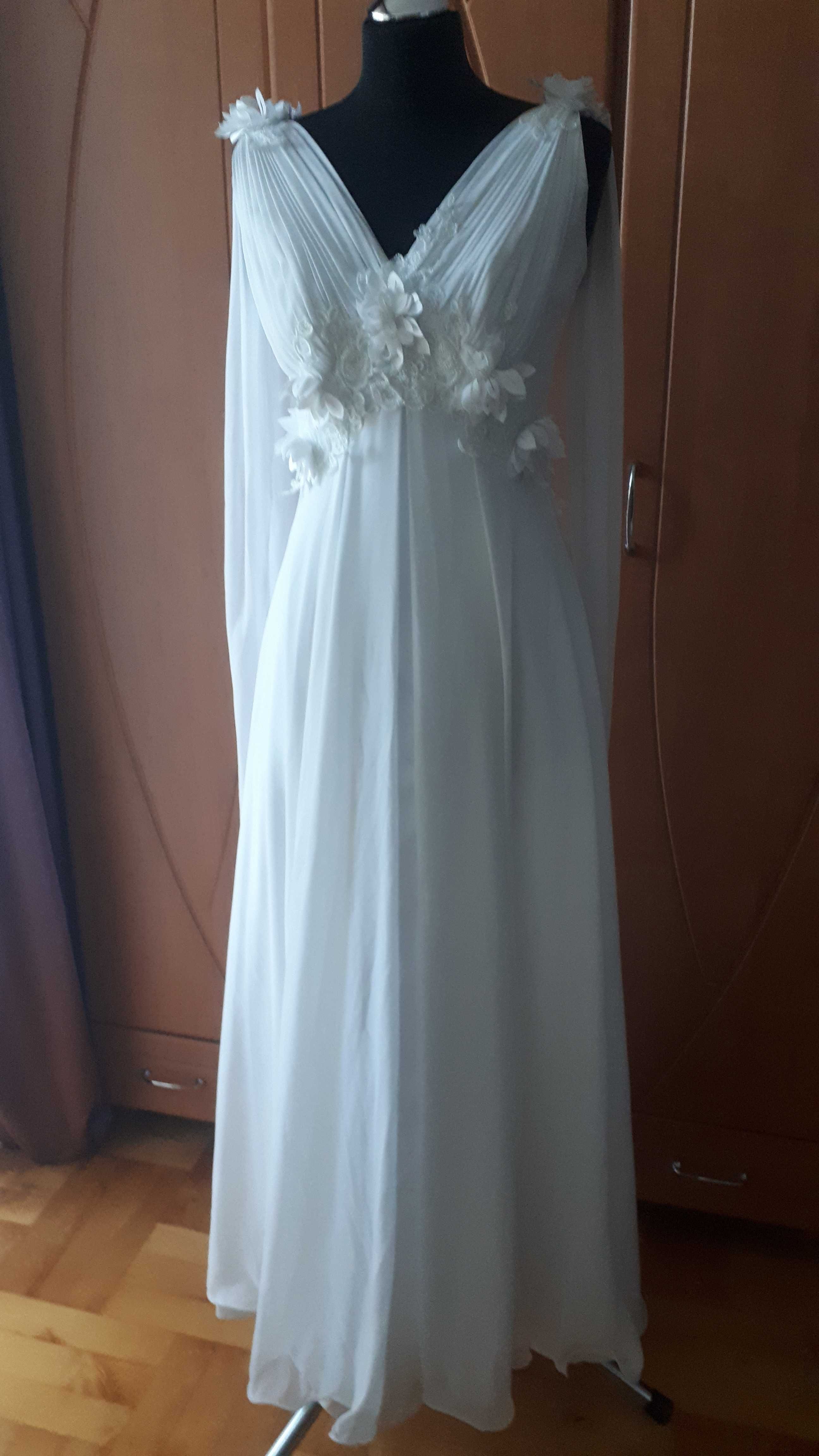 Suknia ślubna, biała, rozmiar S