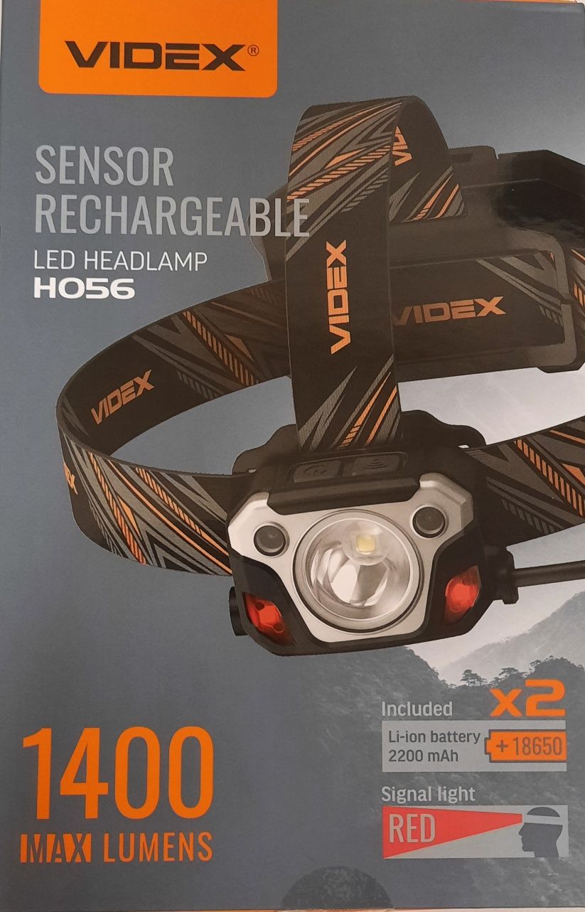 Налобный светодиодный фонарик H056 VIDEX 1400Lm 6500K  оригинал