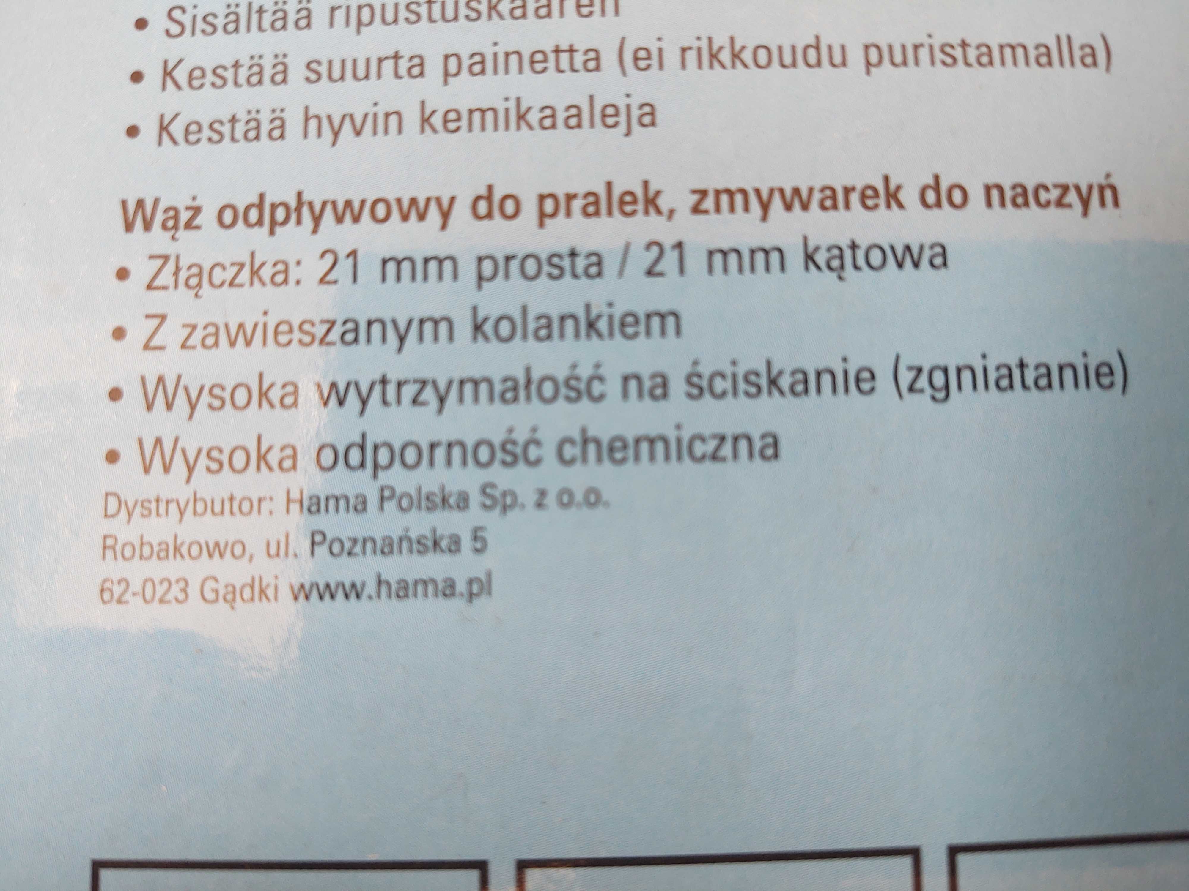 Wąż spustowy do zmywarki, pralki itp.