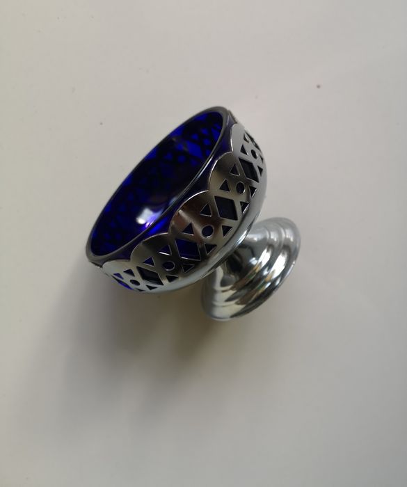 cukiernica kobaltowy wkład vintage PRL