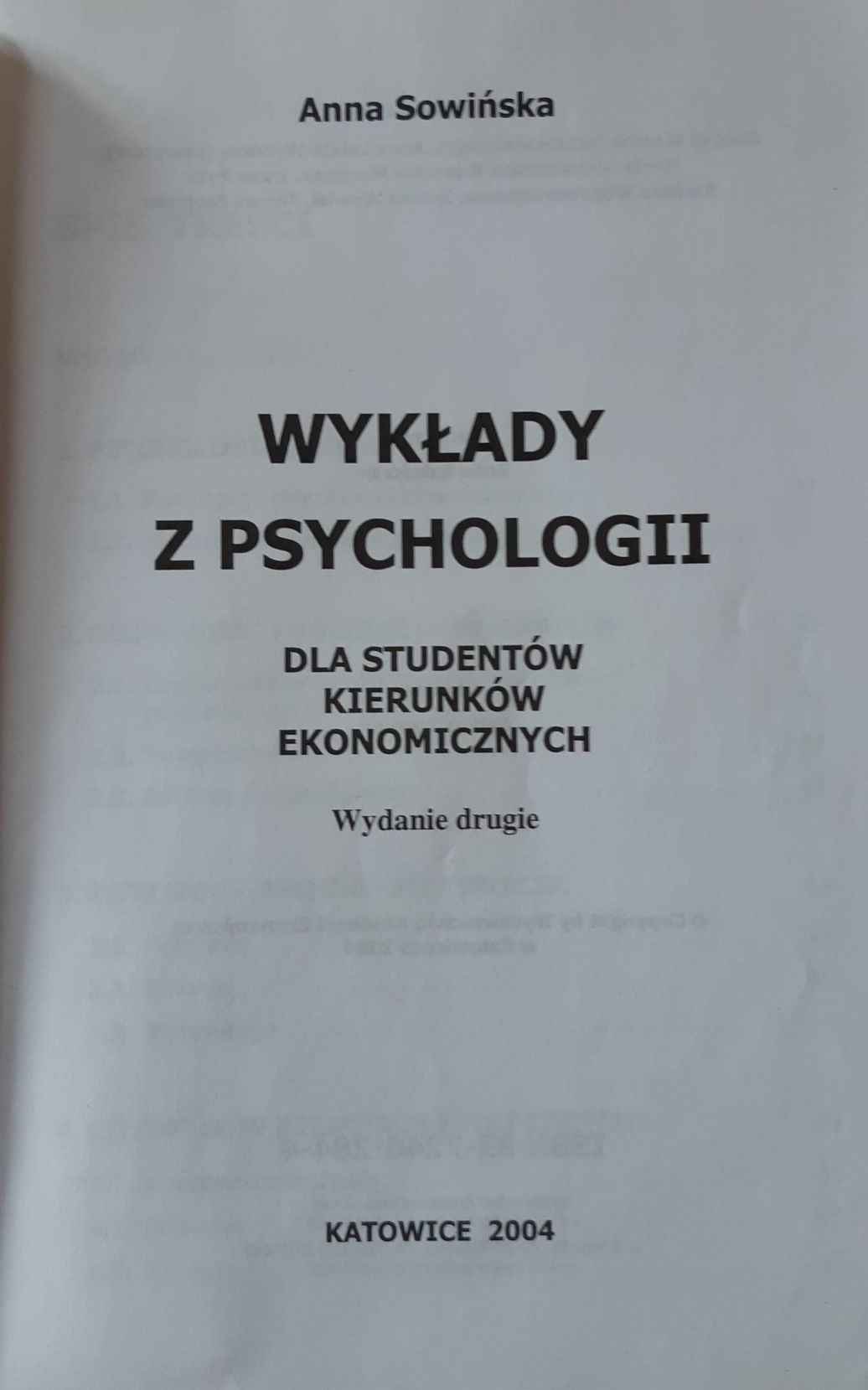Wykłady z psychologii A. Sowińska